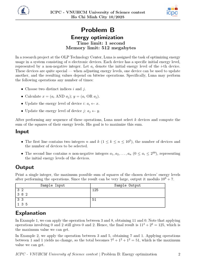 Energy Optimization Problem B ICPC | PDF | Mathematical Optimization ...