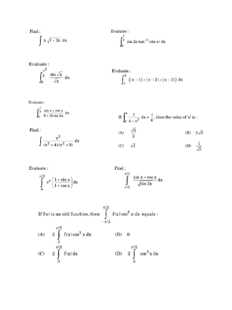 Integrals | PDF