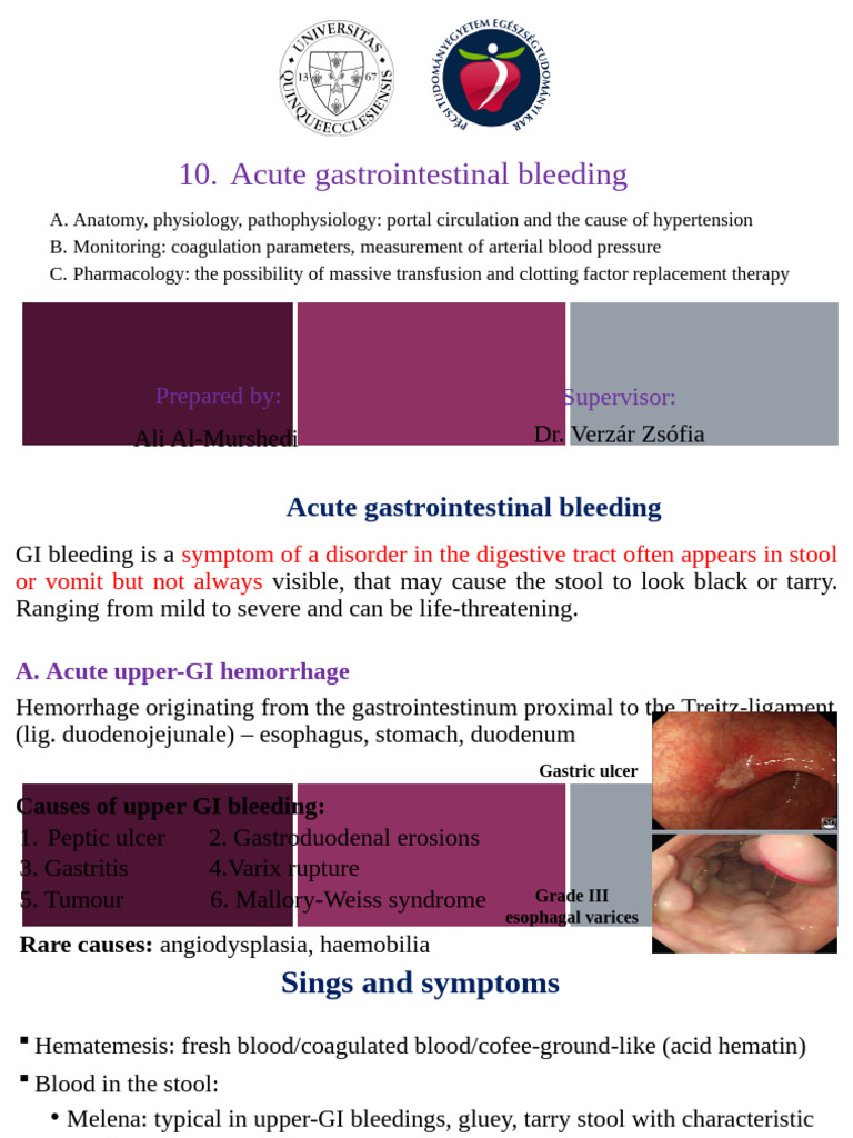 Acute Gastrointestinal Bleeding Overview | PDF | Vein | Liver