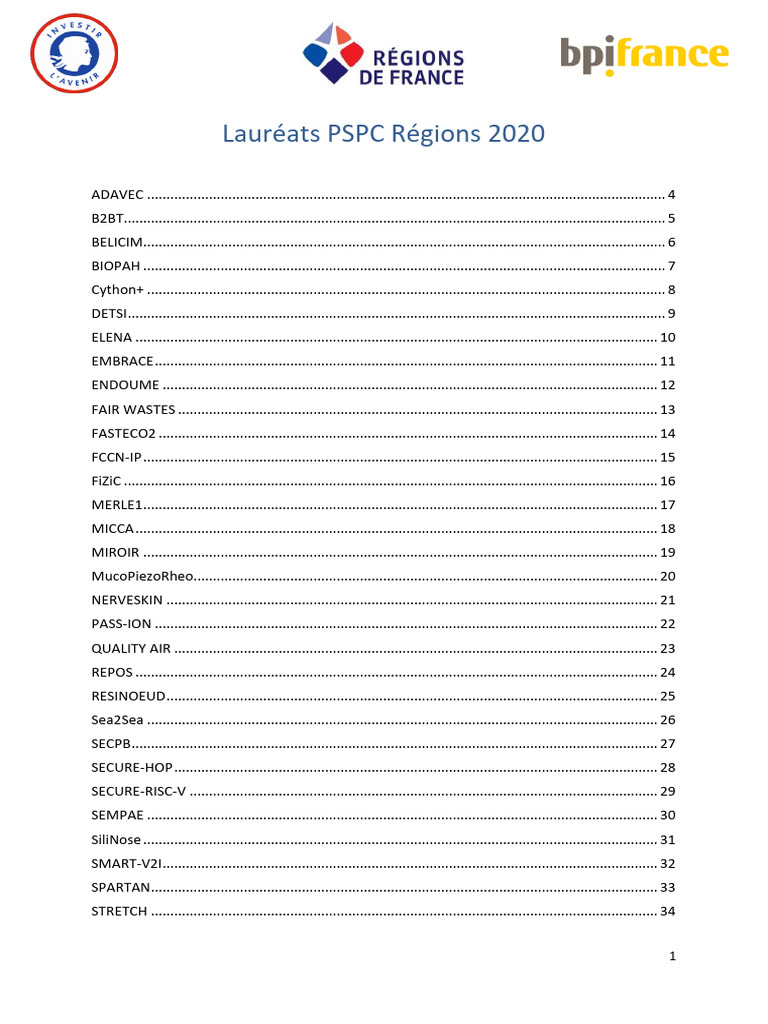 Lauréats PSPC Régions 2020 : Projets R&D | PDF | Panneau solaire | Laser