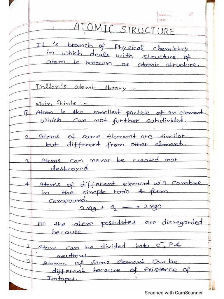 Atomic Structure (A1) | PDF