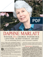 Daphne Marlatt Award Poster 2012