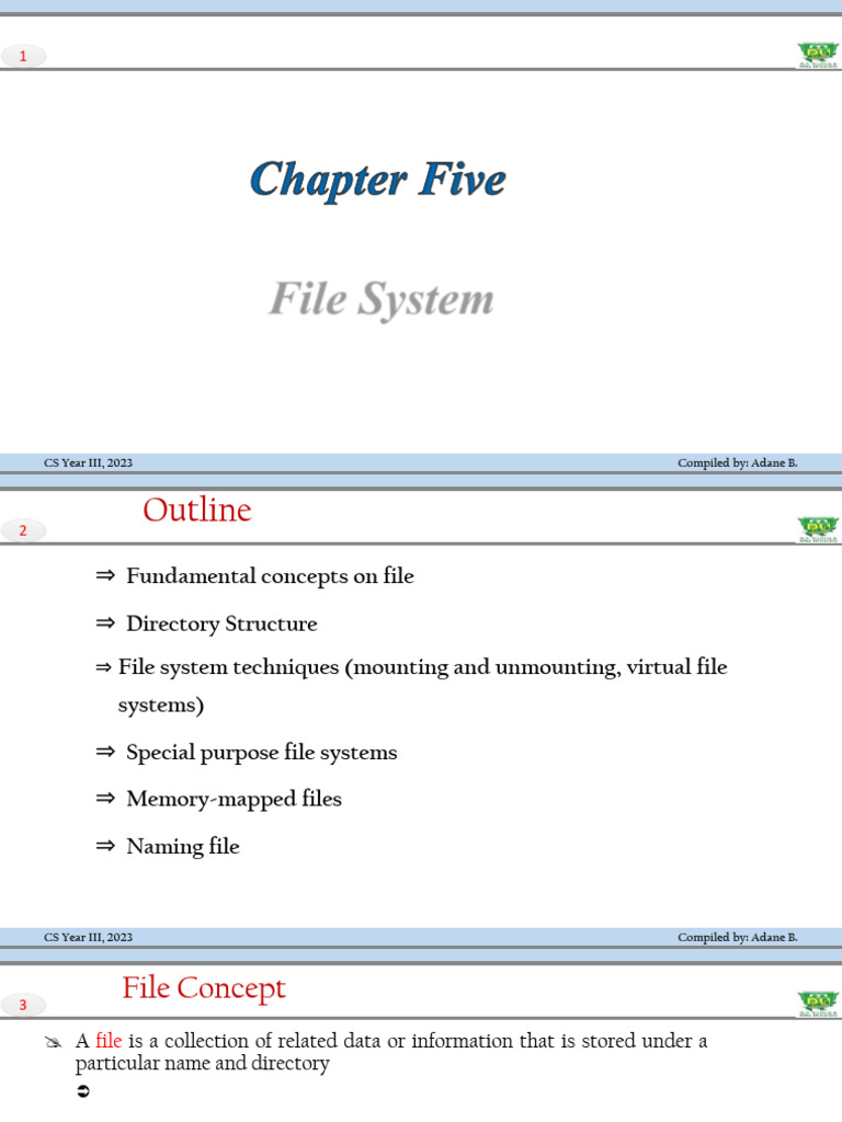File System Concepts and Operations | PDF | Computer File | Directory ...