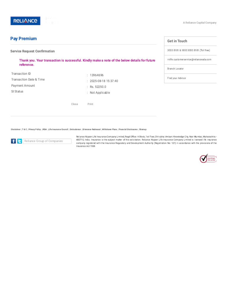 Reliance Nippon Life Insurance Company Limited | PDF | Insurance | Life ...