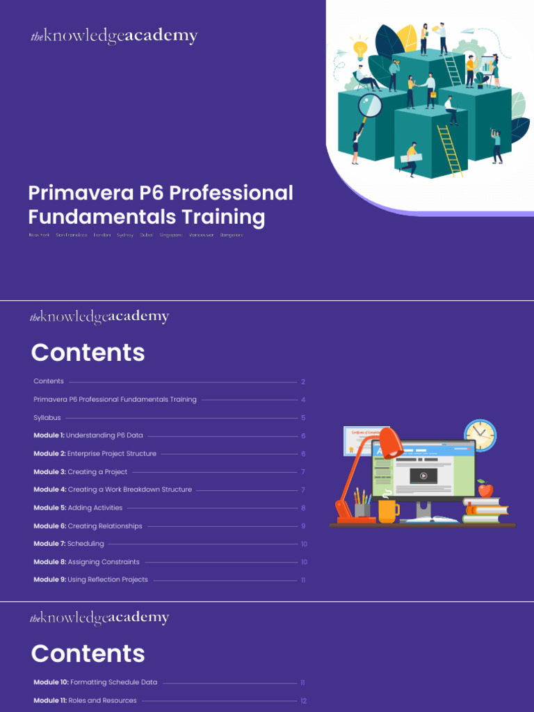 Primavera P6 Professional Fundamentals Training | PDF | Educational ...