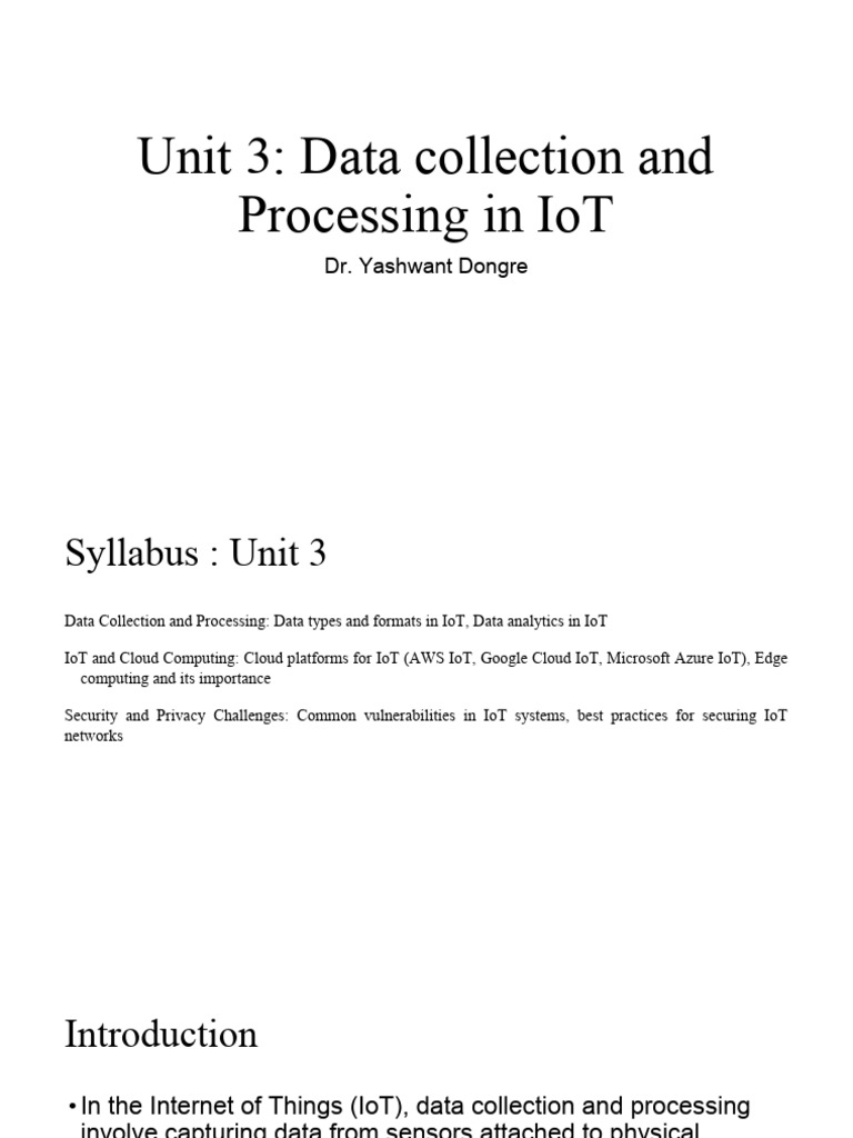 IoT Data Collection and Processing Guide | PDF | Internet Of Things ...