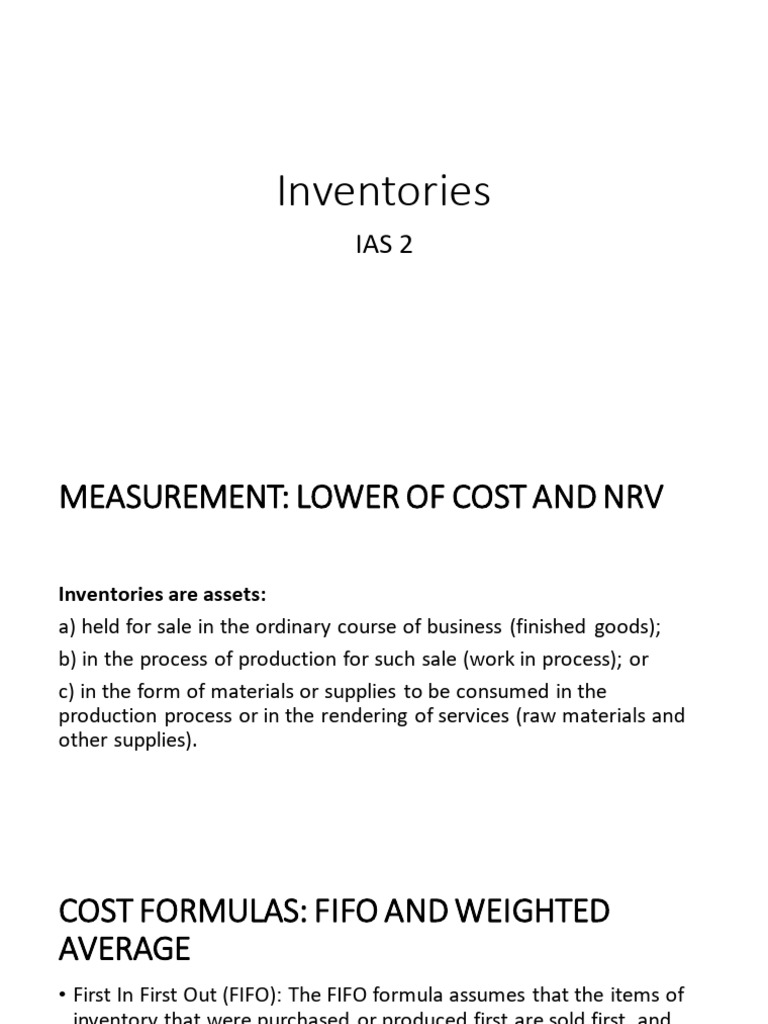 IAS 2: Inventory Measurement Methods | PDF