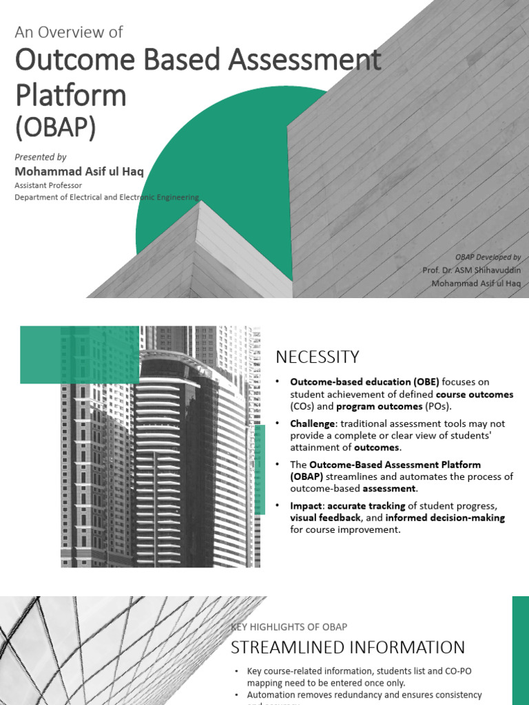 Outcome-Based Assessment Platform Overview | PDF | Learning | Cognition