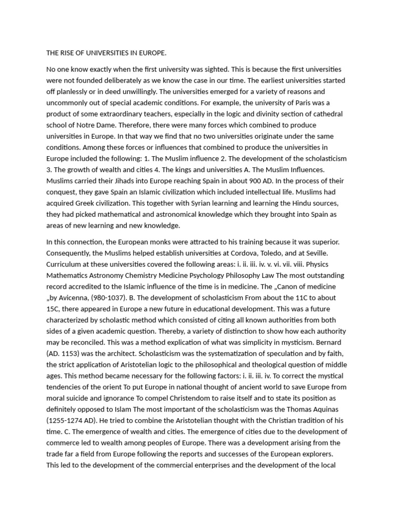 Origins of European Universities | PDF | University