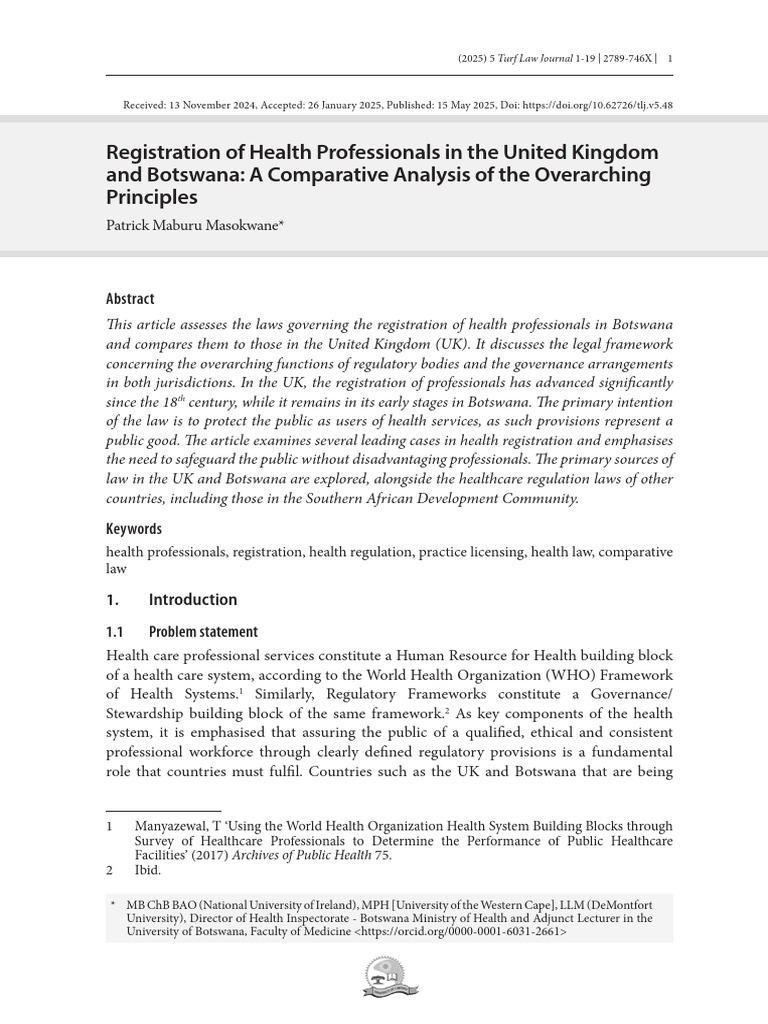07 Registration of Health Professionals | PDF | Health Professional ...
