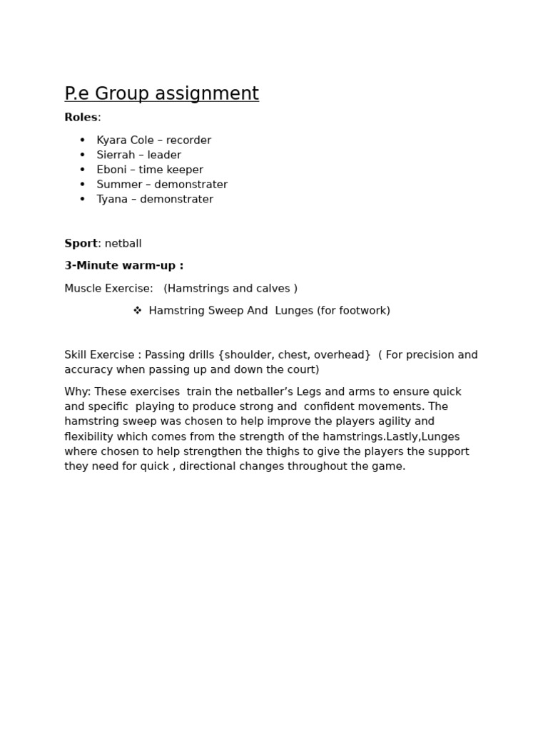 P.E Fitness Training Assignment | PDF