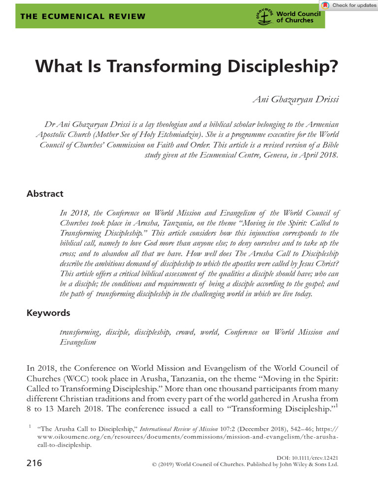Understanding Transforming Discipleship | PDF | Disciple (Christianity ...