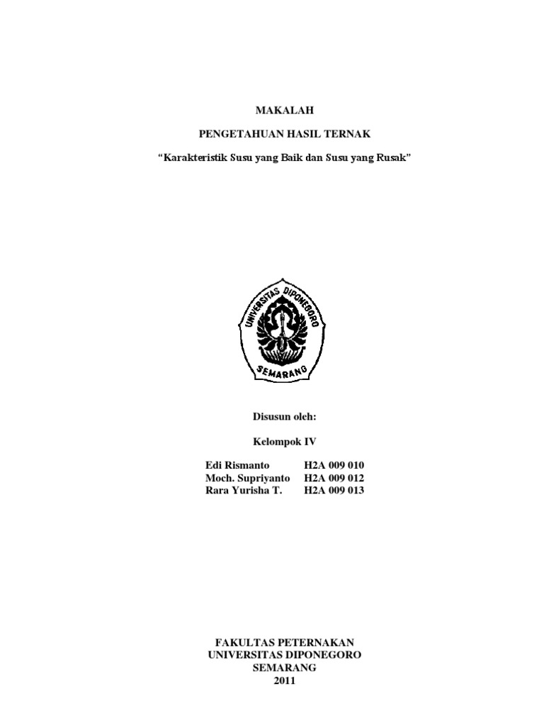 Karakteristik Susu yang Baik dan Rusak | PDF