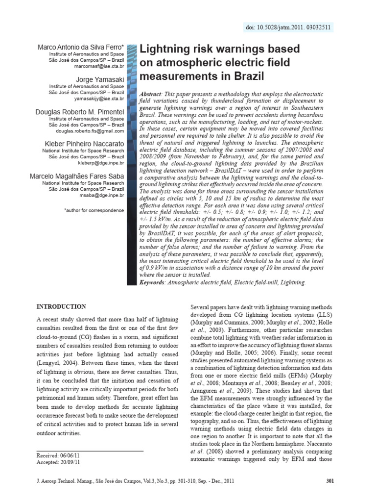 Lightning Risk Warnings in Brazil | PDF | Lightning | Electric Charge