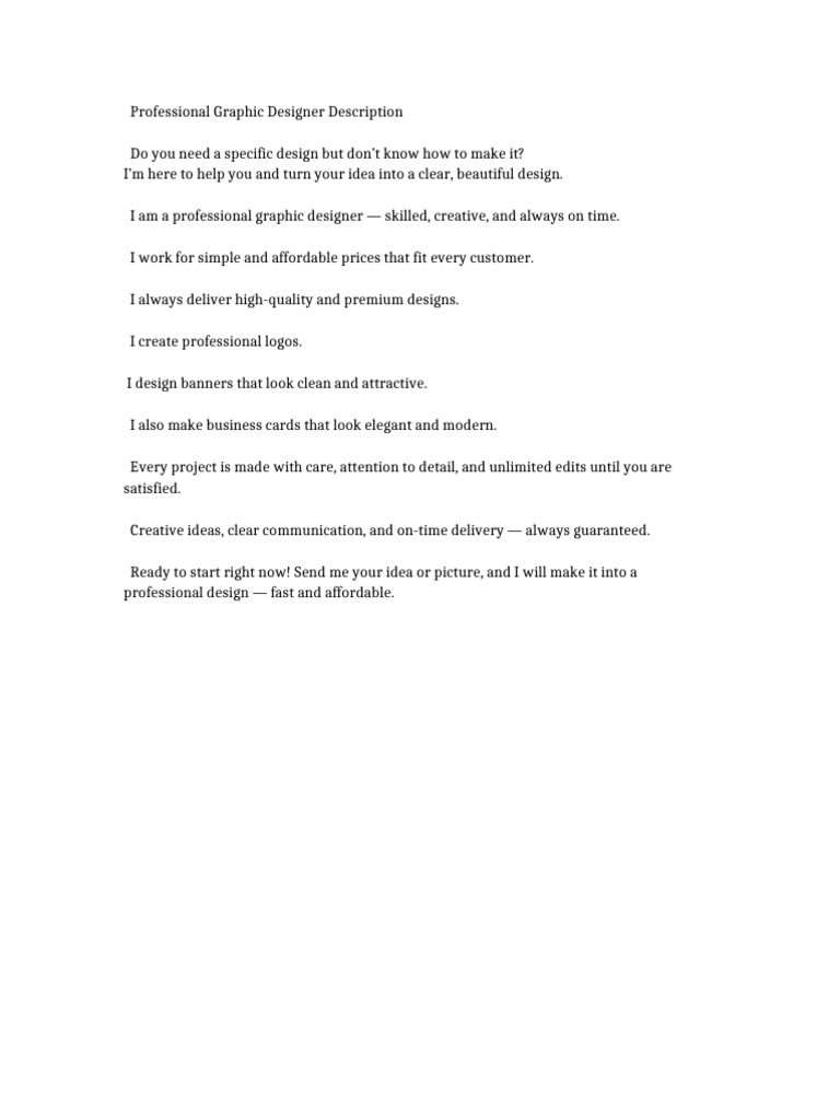Professional Graphic Designer Description | PDF