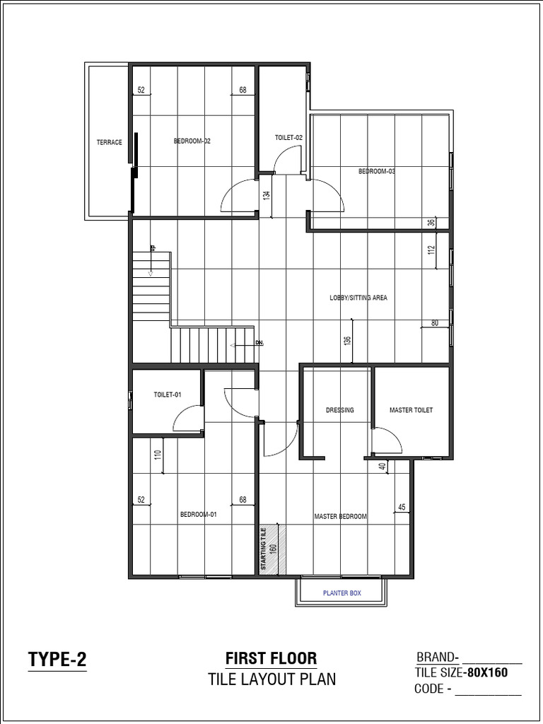 01-Tile Layout First Floor | PDF