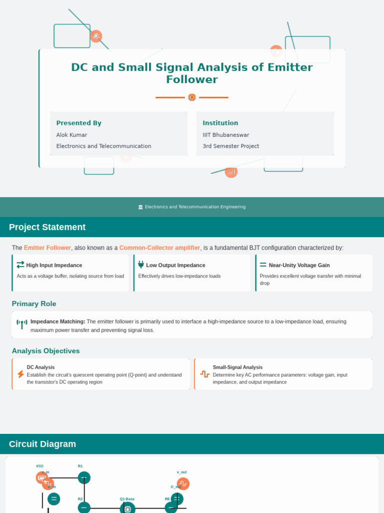 DC and Small Signal Analysis of Emitter Follower | PDF | Bipolar ...