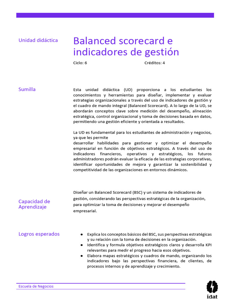 Balanced Scorecard y KPI en Negocios | PDF | Business