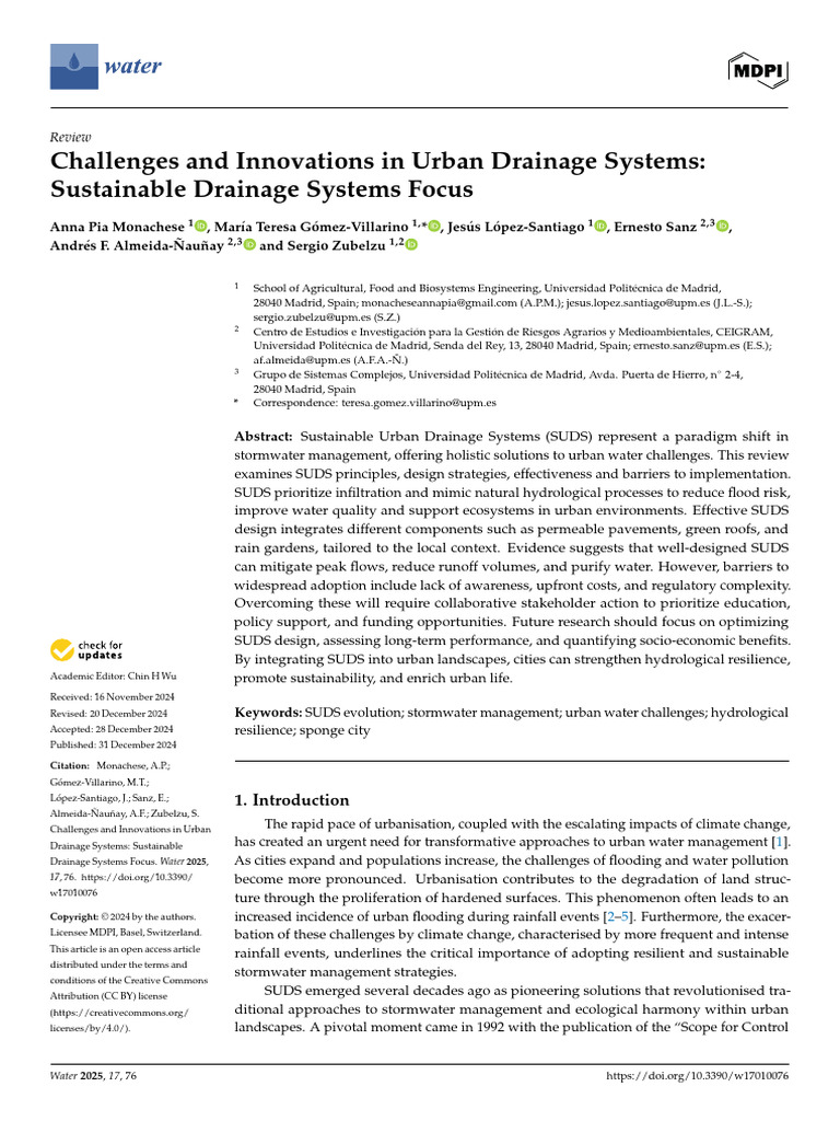 Urban Drainage: Innovations and Challenges | PDF | Water Supply | Earth ...