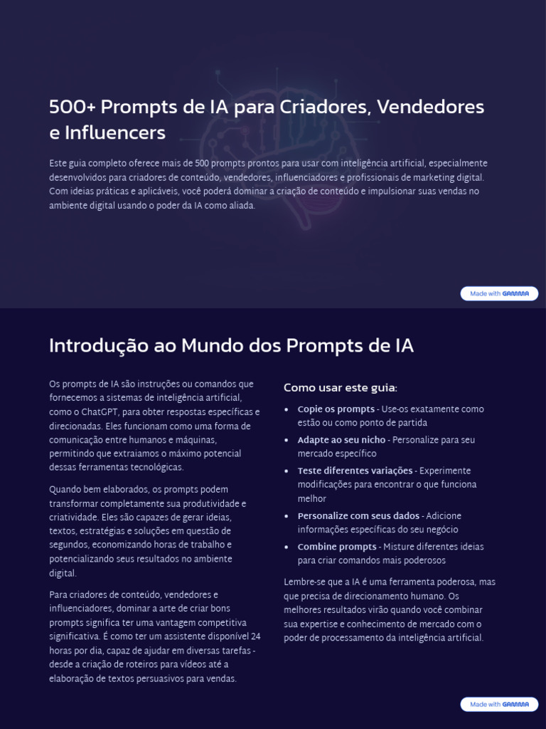 Prompts de IA para Criadores e Vendedores | PDF | Inteligência ...