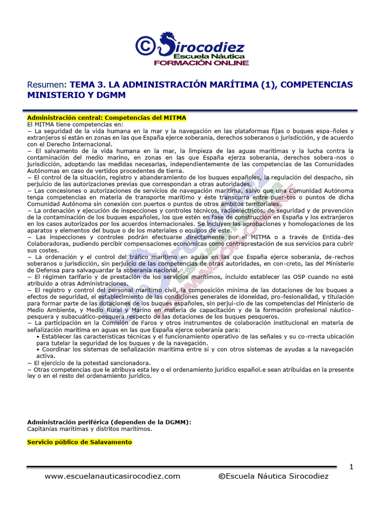 Resumen Tema 1. Ley de Puertos y Marina Mercante | PDF | Comisión ...