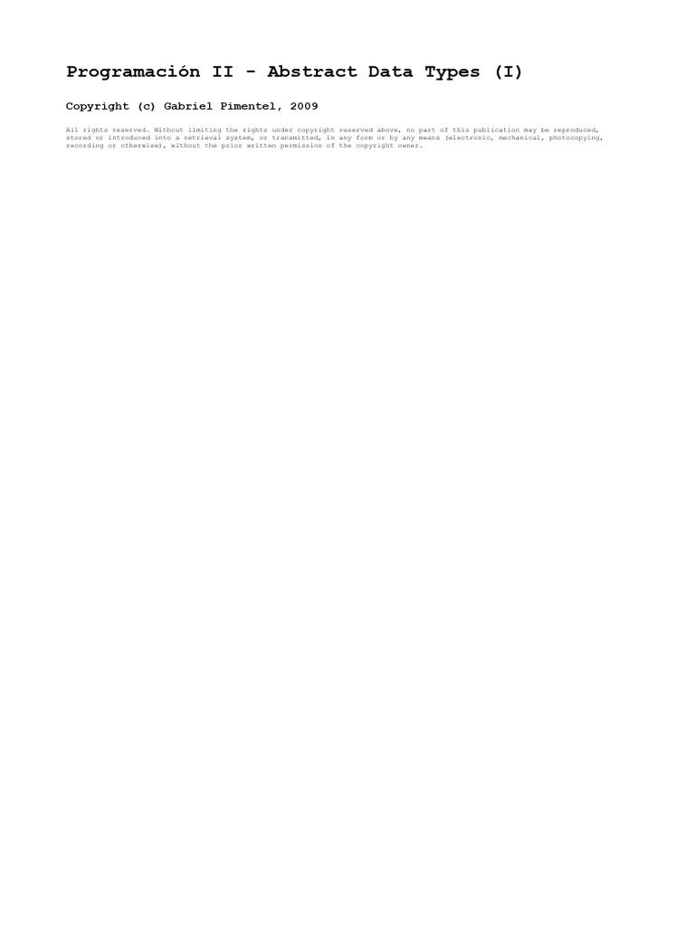 Programacion II - Abstract Data Types (I) | PDF | Lenguaje de ...