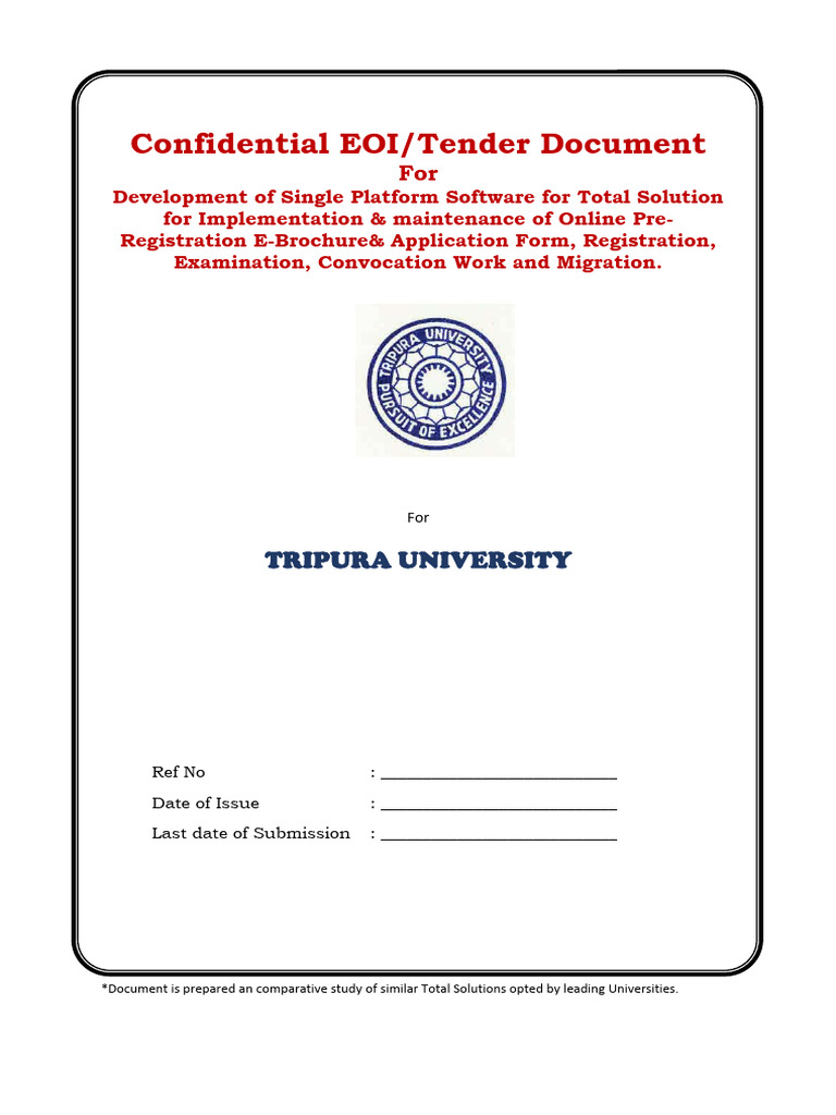 Tripura University Software Tender EOI | PDF | Breach Of Contract ...