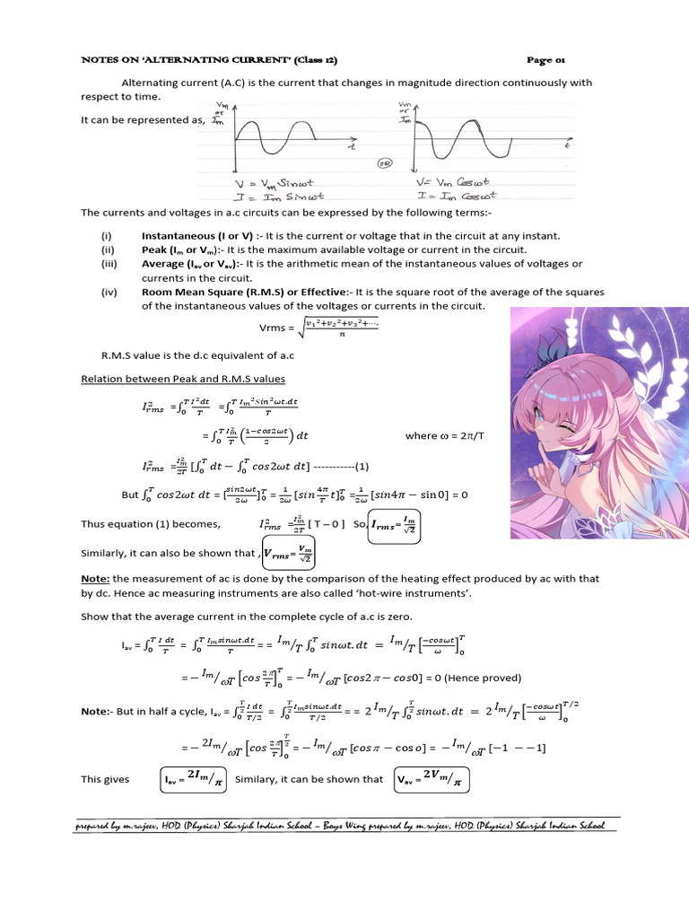 a.c-notes | PDF | Inductor | Electrical Network