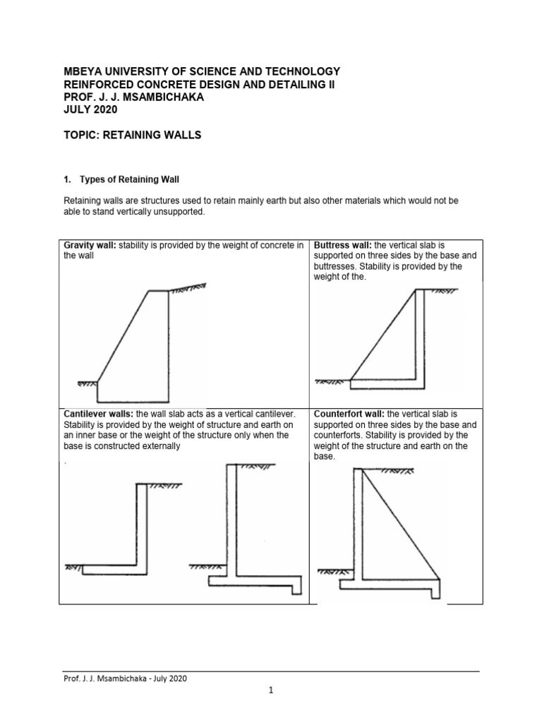 Retaining Wall Design Lecture Noites | PDF | Mechanics | Civil Engineering