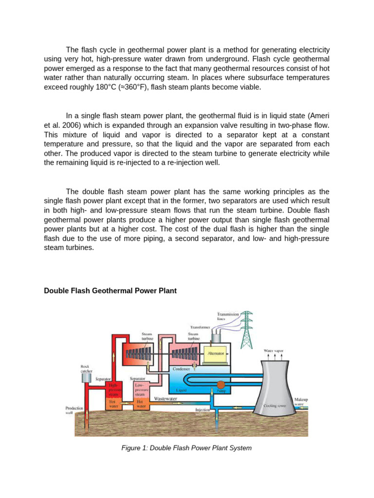 Double Flash Geothermal Power Plant Process | PDF | Steam | Power Station