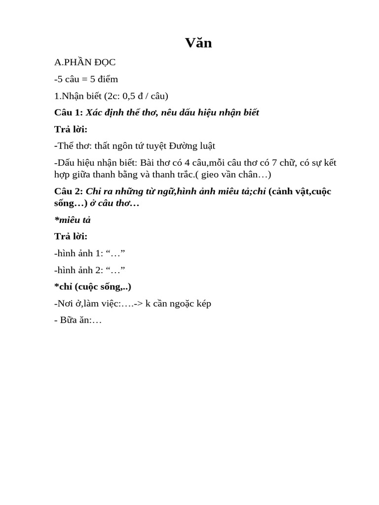 Văn 1 | PDF