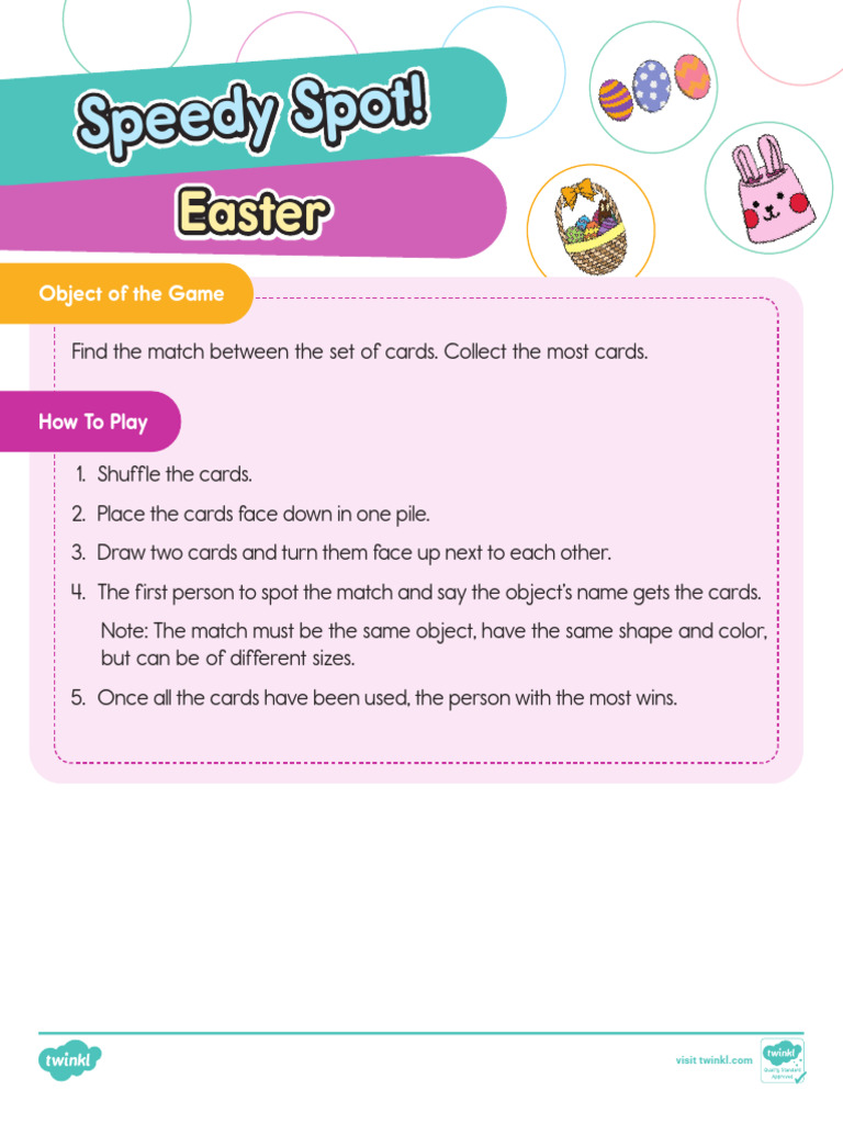 Speedy Spot! Easter Card Game Rules | PDF