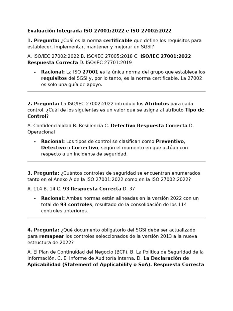 Evaluación de Normas ISO 27001 y 27002 | PDF | Seguridad de información ...
