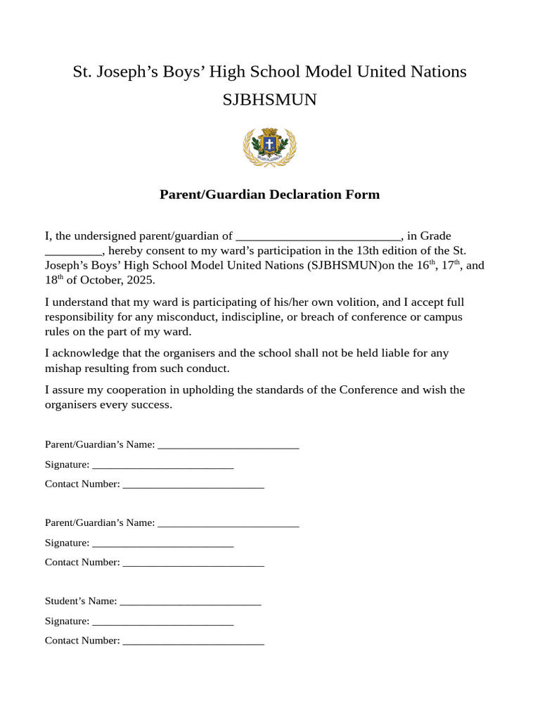 Declaration Form Mun | PDF