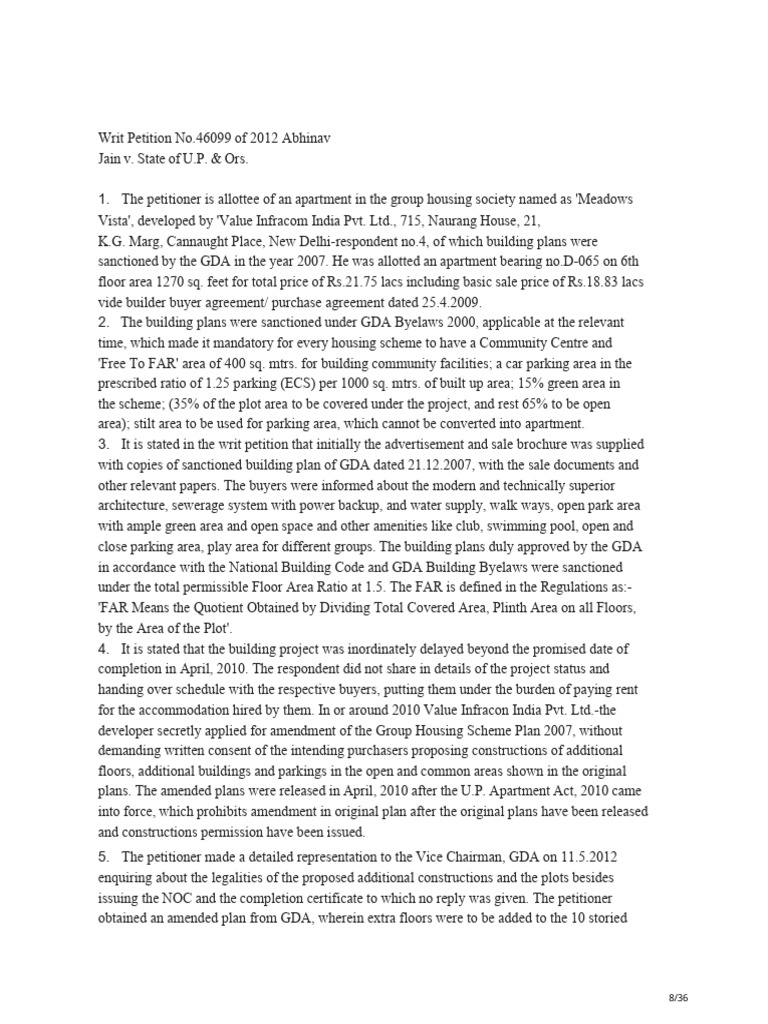 Writ Petition No.46099 of 2012 Abhinav | PDF | Lease | Common Law