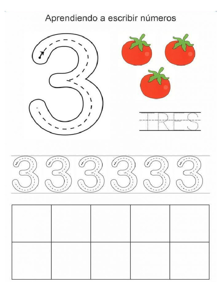Ficha de Trabajo El Numero 3 | PDF