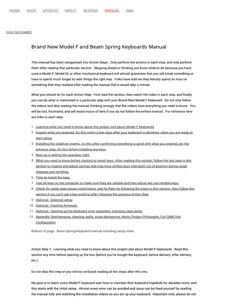 Manual – Brand New Model F Keyboards | PDF