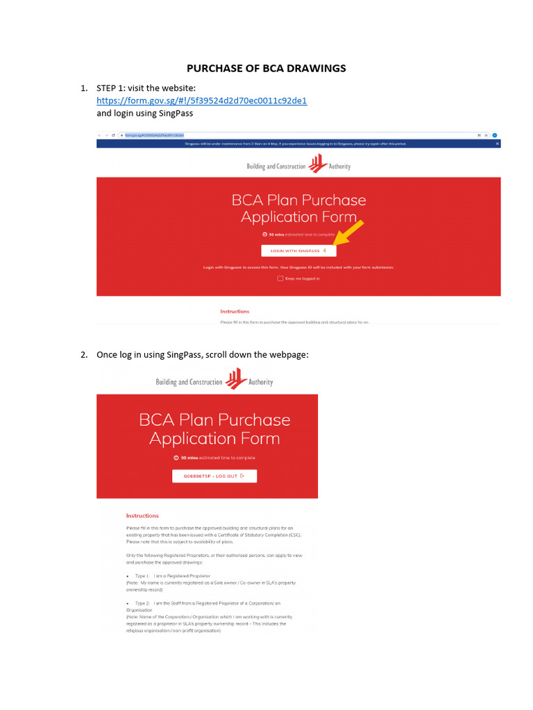 BCA Drawing Purchase Process Guide | PDF