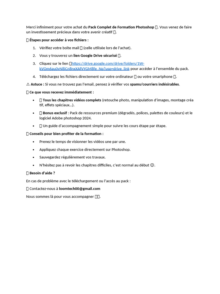 Accès au Pack Formation Photoshop | PDF