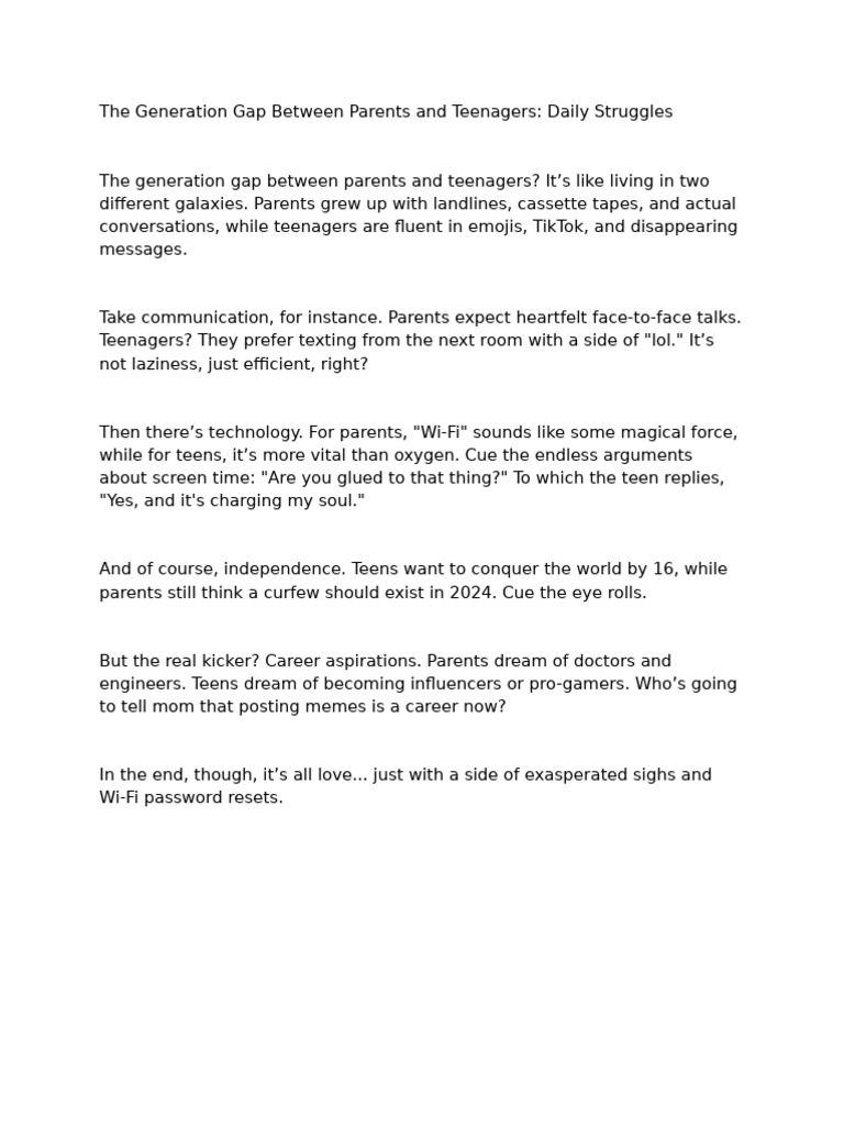 Bridging the Parent-Teen Generation Gap | PDF