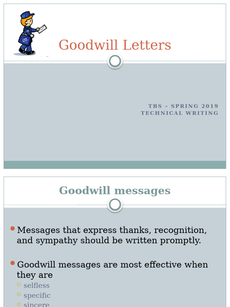 Week 6 - Goodwill Letters | PDF