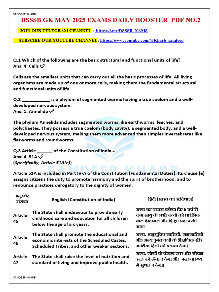 DSSSB GK Daily Booster PDF May 2025 | PDF | Languages Of India