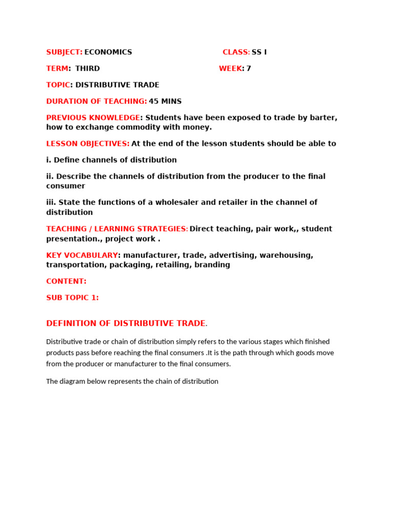 Understanding Distributive Trade Basics | PDF | Retail | Goods