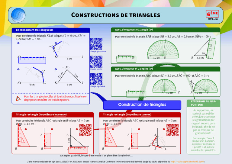 Construction de triangles en 6ème | PDF | Triangle | Géométrie euclidienne