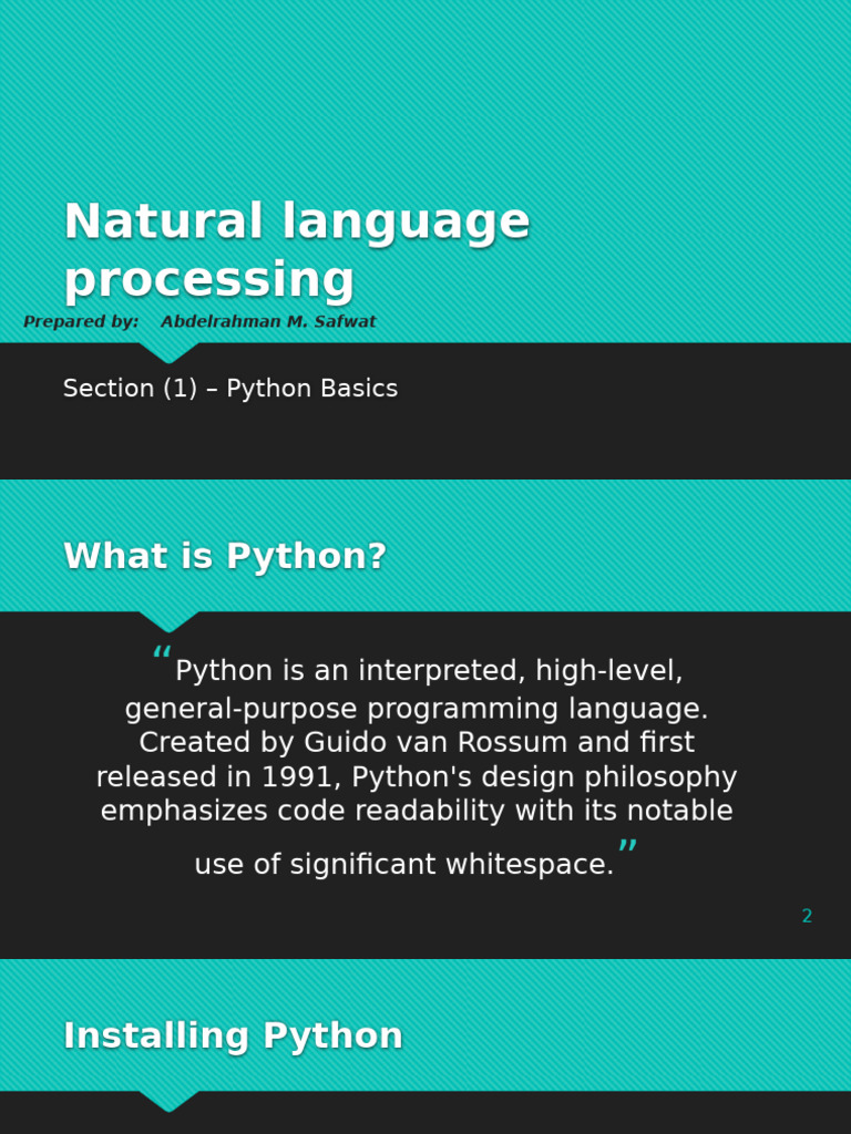 Python Basics for Natural Language Processing | PDF | Python ...