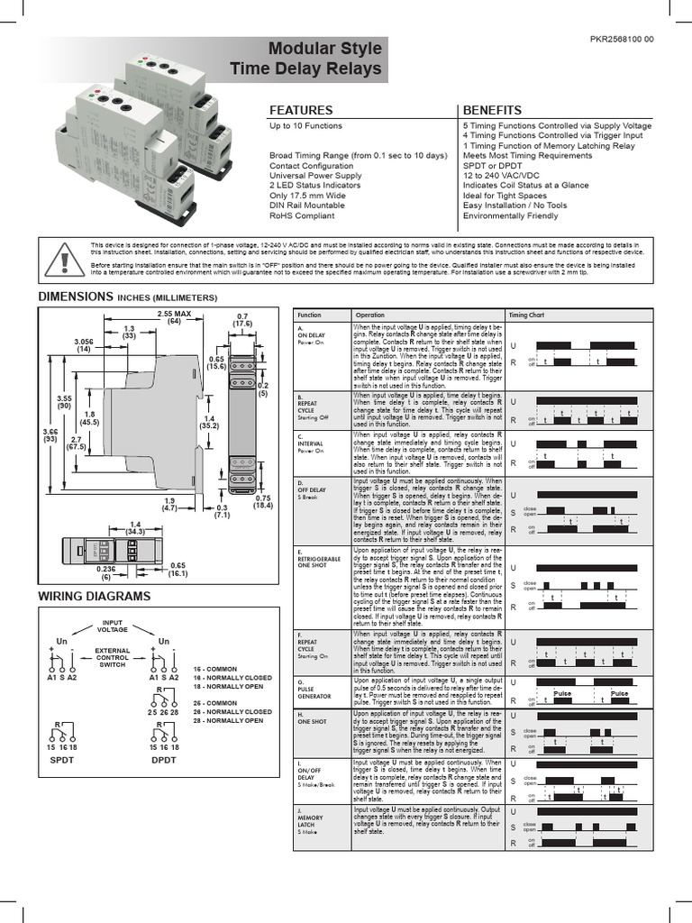 Timing Relay Functions Overview | PDF | Relay | Alternating Current