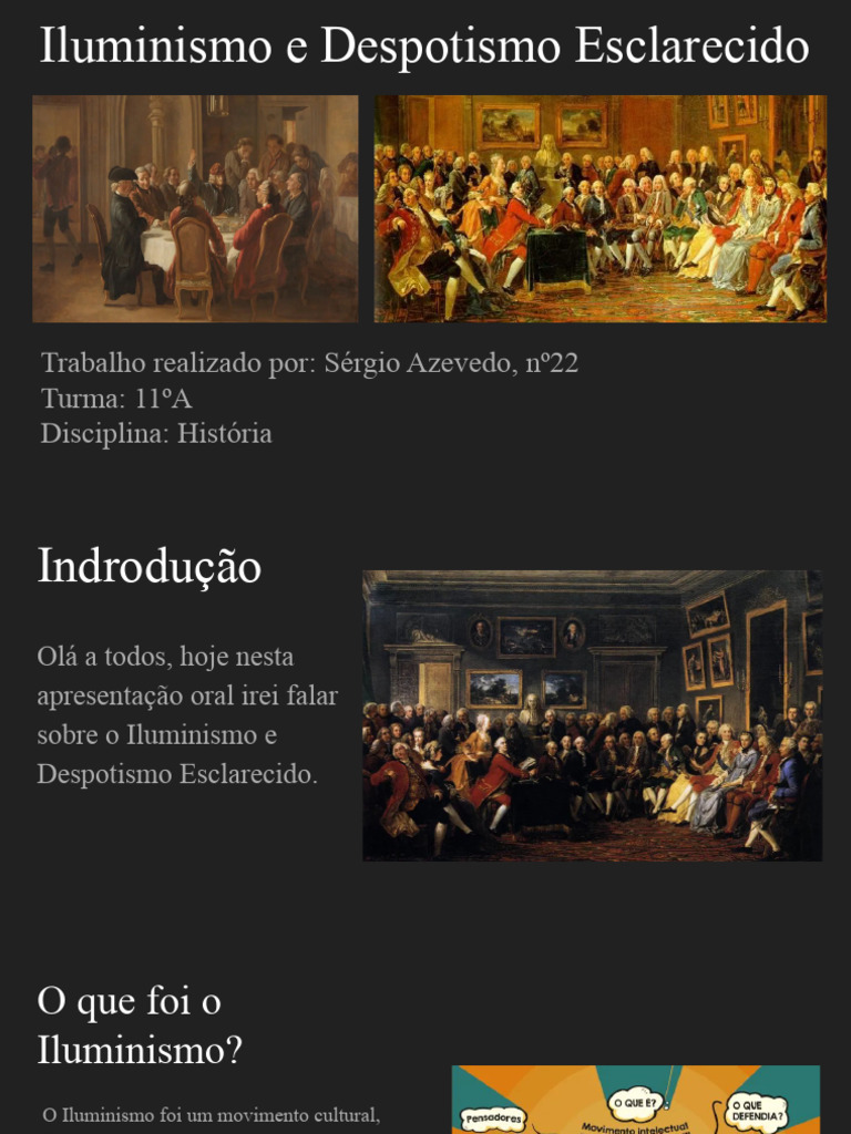 Iluminismo e Despotismo Esclarecido | PDF | Iluminismo | Educação em ...