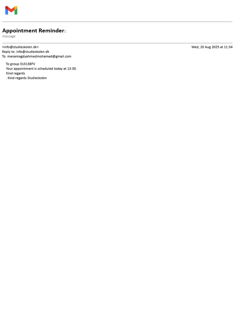 Appointment Reminder | PDF