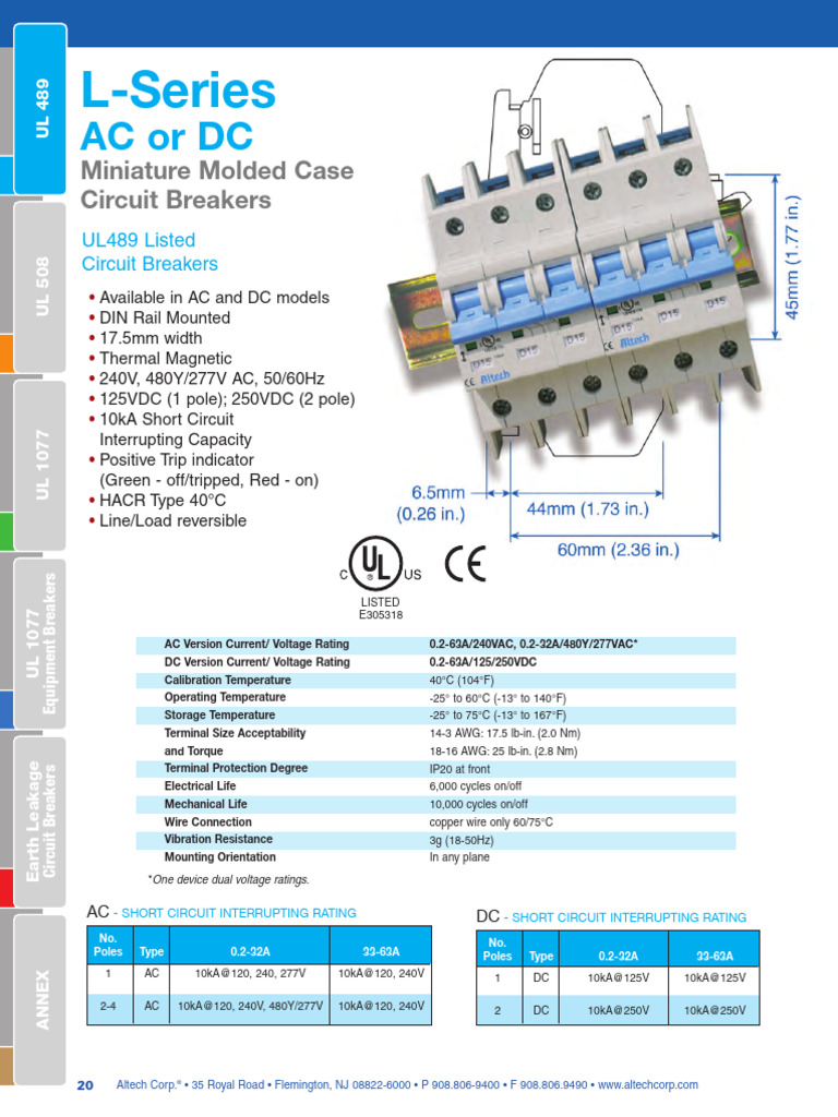 Miniature Circuit Breakers Overview | PDF | Alternating Current | Mains ...