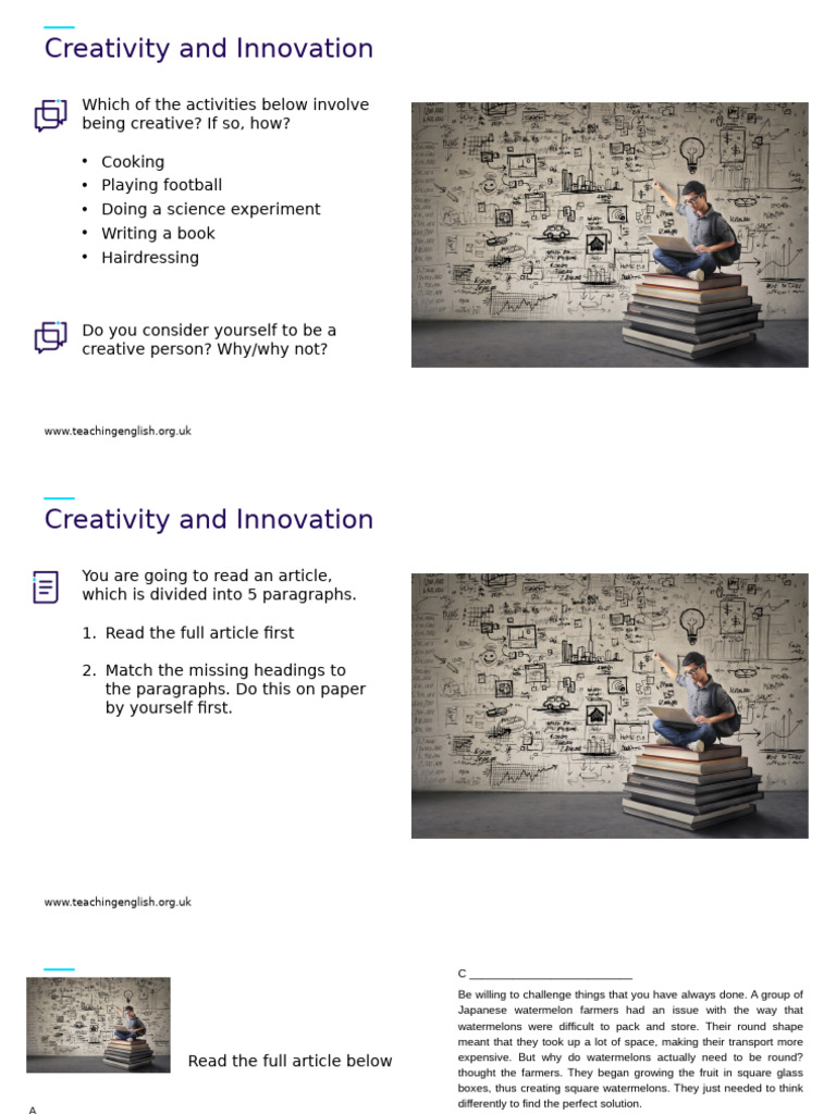 Boost Creativity Through Simple Activities | PDF | Creativity | Silence